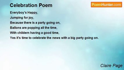 Claire Page - Celebration Poem