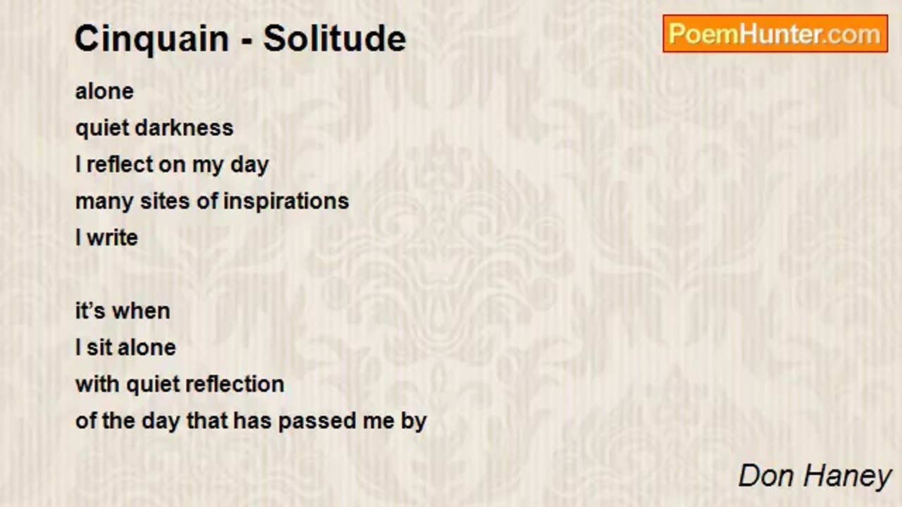 Don Haney - Cinquain - Solitude