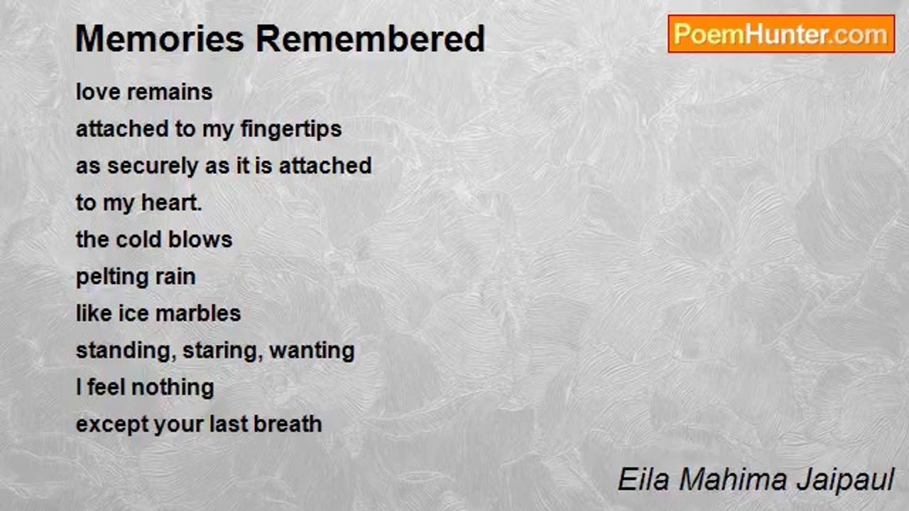 Eila Mahima Jaipaul - Memories Remembered