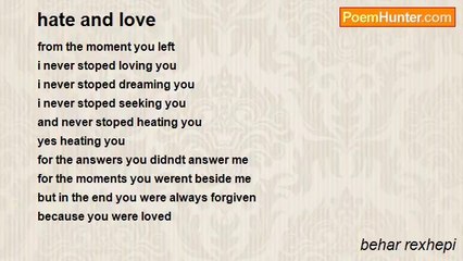 behar rexhepi - hate and love