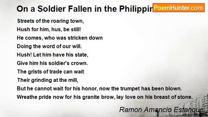 Ramon Amancio Estanque - On a Soldier Fallen in the Philippines