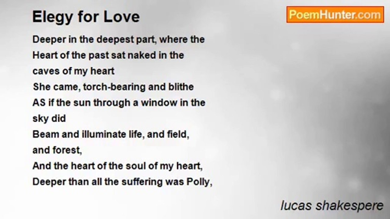 lucas shakespere - Elegy for Love
