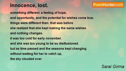 Sarai Girma - Innocence, lost.