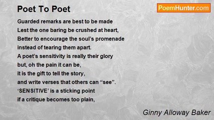Ginny Alloway Baker - Poet To Poet