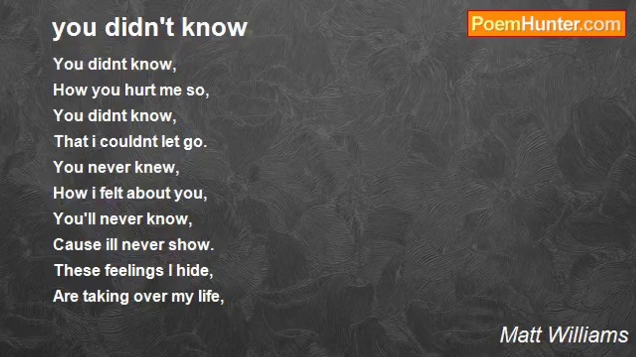 Matt Williams - you didn't know