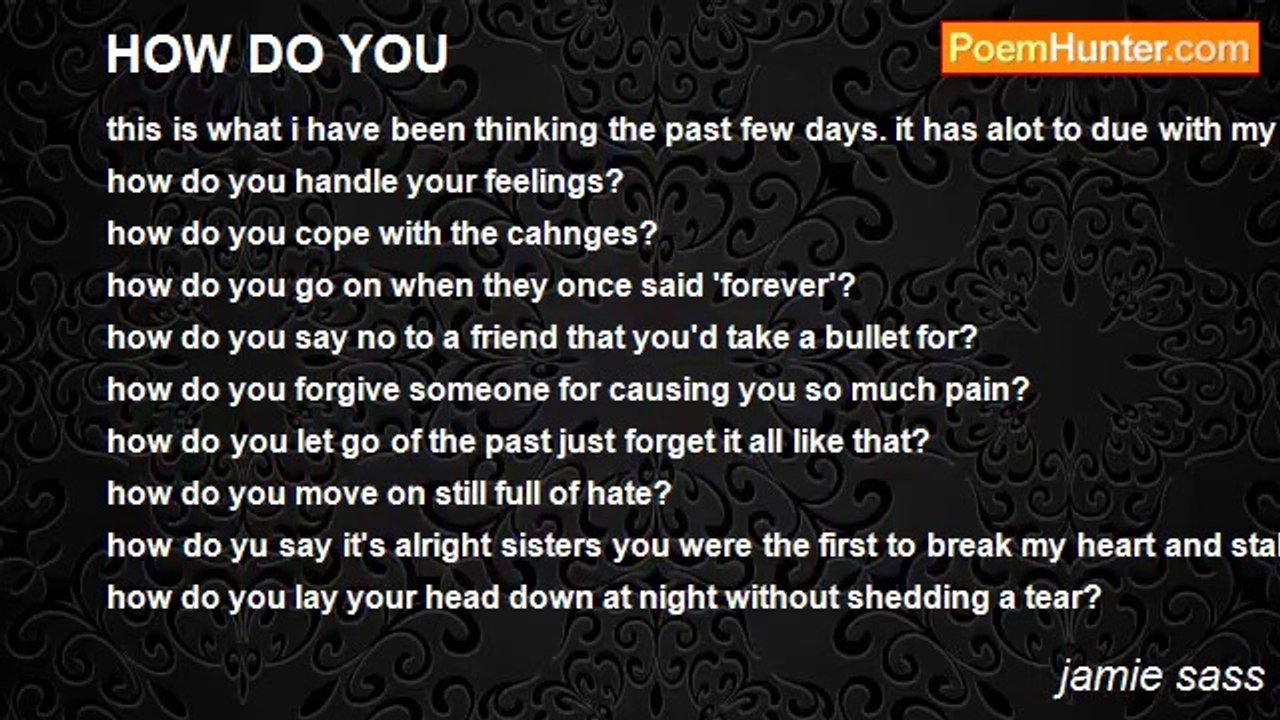 jamie sass - HOW DO YOU