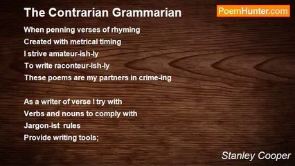 Stanley Cooper - The Contrarian Grammarian
