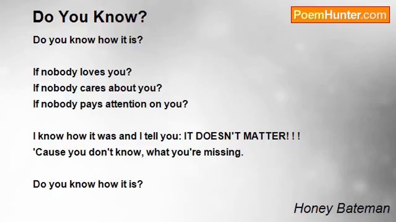 Honey Bateman - Do You Know?