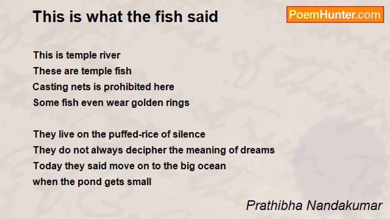 Prathibha Nandakumar - This is what the fish said