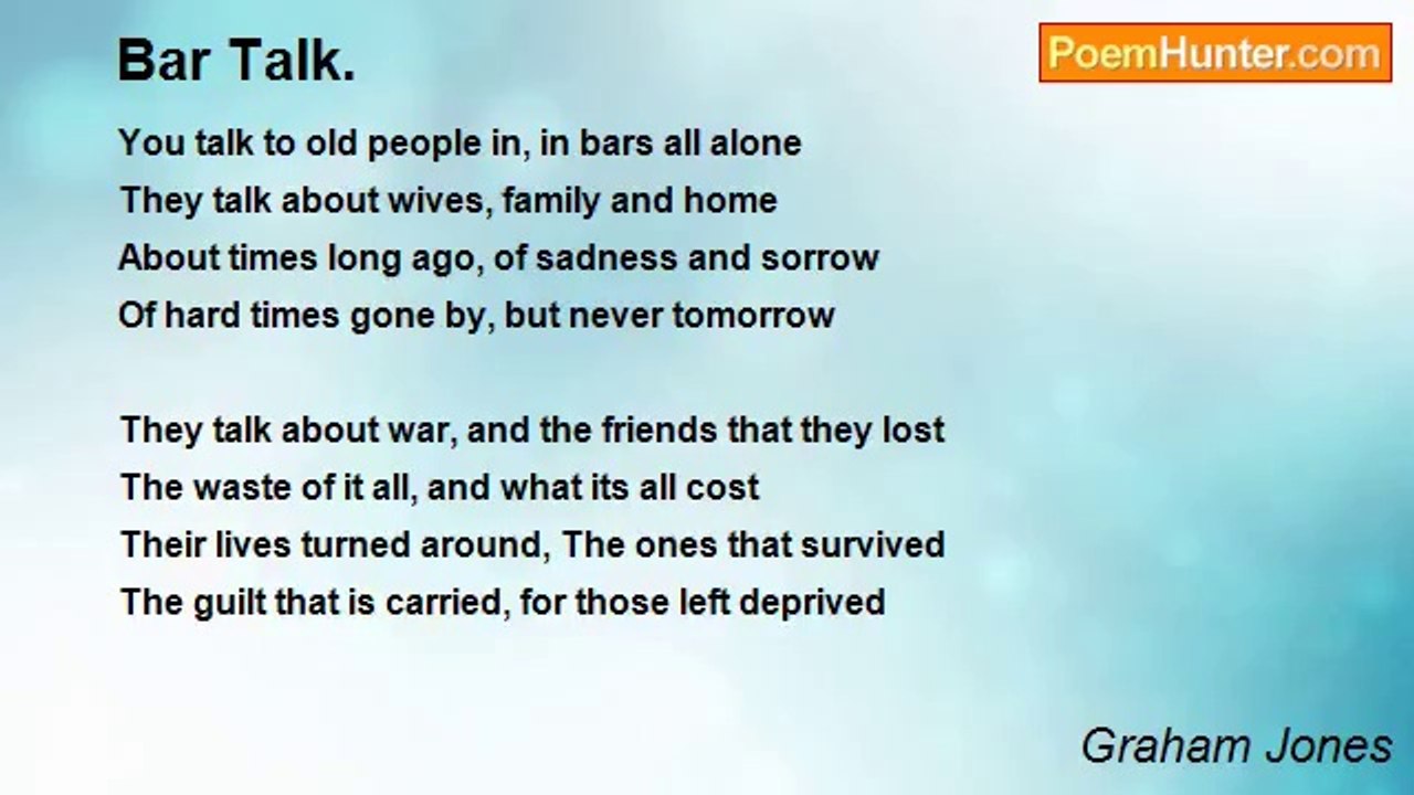 Graham Jones - Bar Talk.