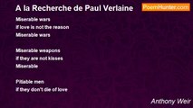Anthony Weir - A la Recherche de Paul Verlaine