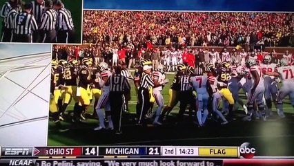 2013 Ohio State At Michigan Rivalry Football Melee Brawl Fight Multiple Players Ejected