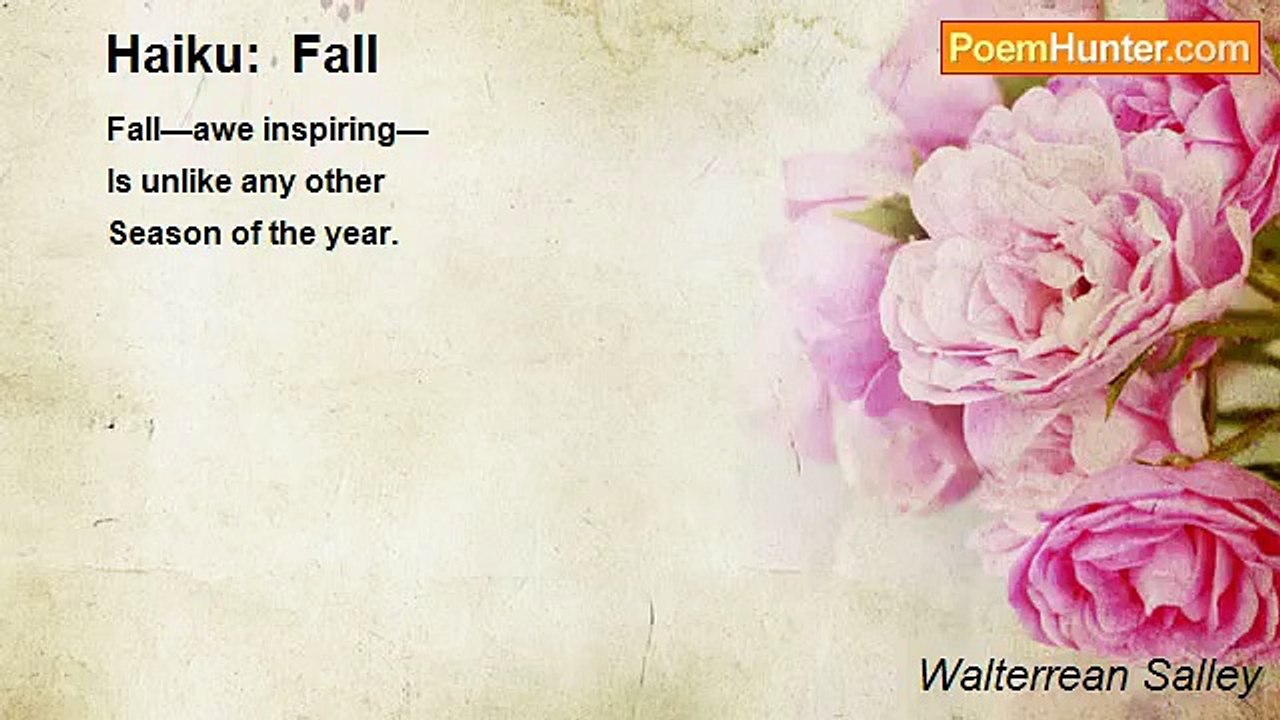 Walterrean Salley - Haiku:  Fall