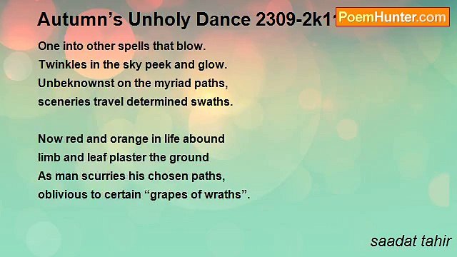 saadat tahir - Autumn’s Unholy Dance 2309-2k11