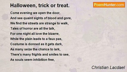 Christian Lacdael - Halloween, trick or treat.