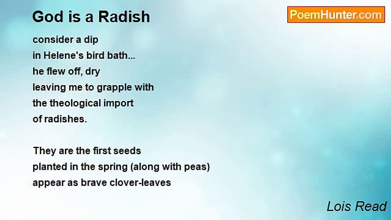 Lois Read - God is a Radish