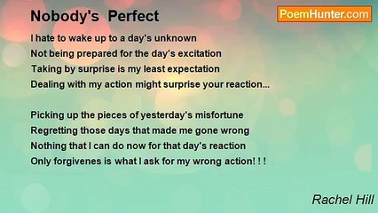 Rachel Hill - Nobody's  Perfect