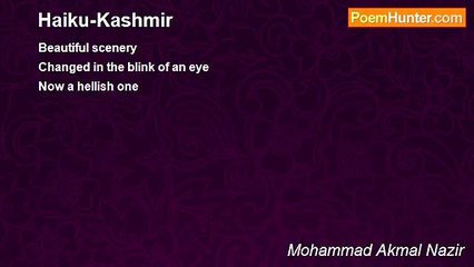 Mohammad Akmal Nazir - Haiku-Kashmir