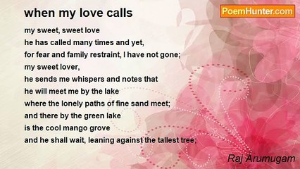 Raj Arumugam - when my love calls