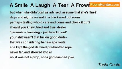 Tashi Coote - A Smile  A Laugh  A Tear  A Frown