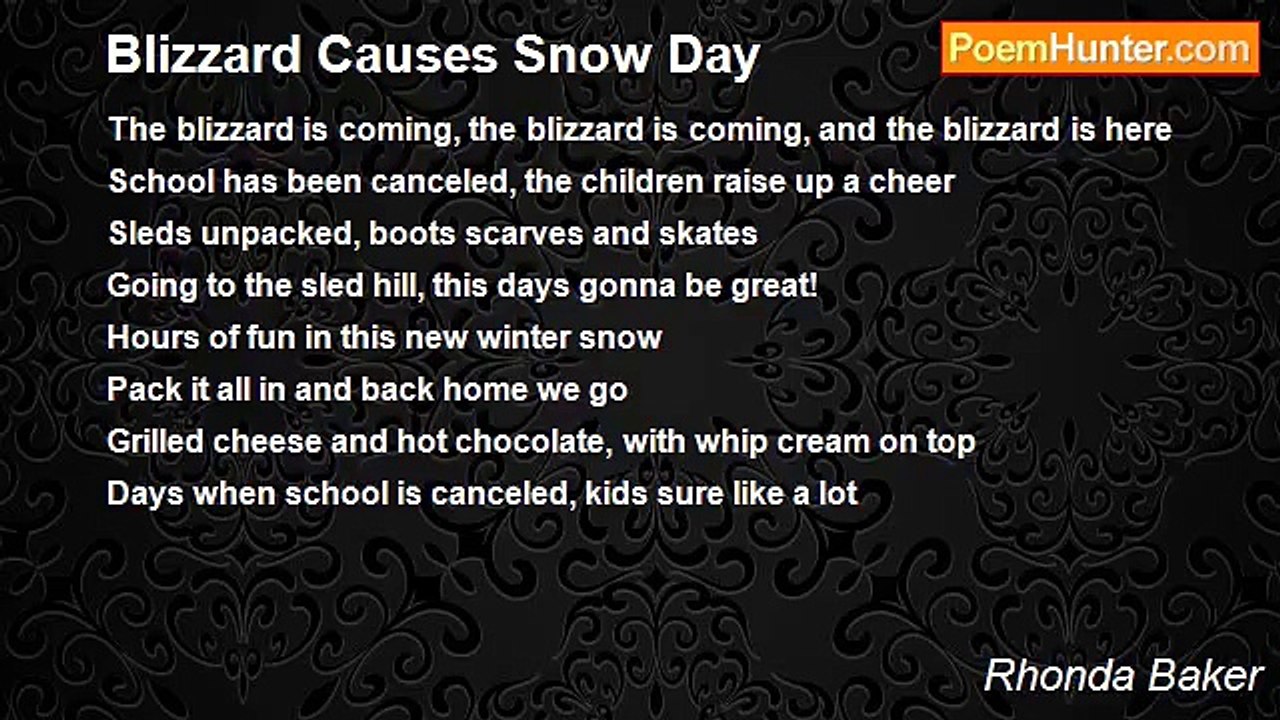 Rhonda Baker - Blizzard Causes Snow Day