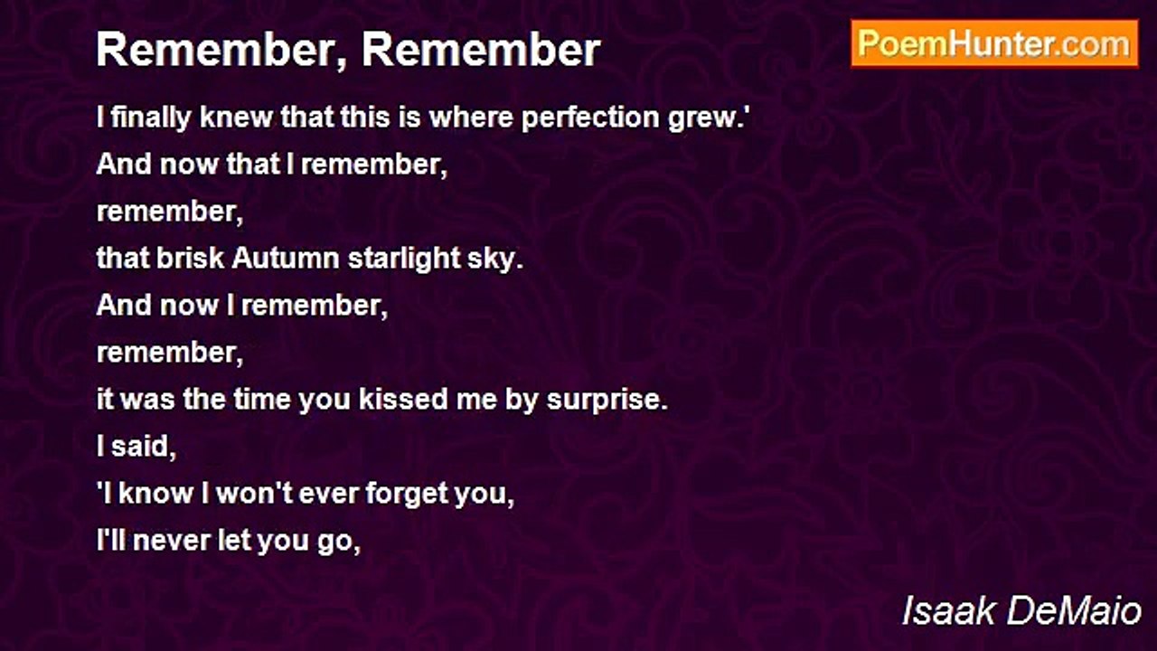 Isaak DeMaio - Remember, Remember