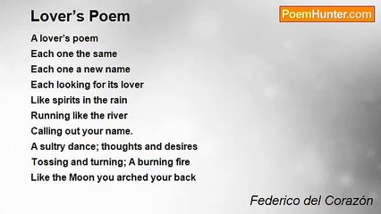 Federico del Corazón - Lover’s Poem