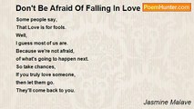 Jasmine Malave - Don't Be Afraid Of Falling In Love