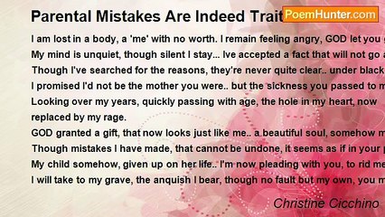 Christine Cicchino - Parental Mistakes Are Indeed Traits