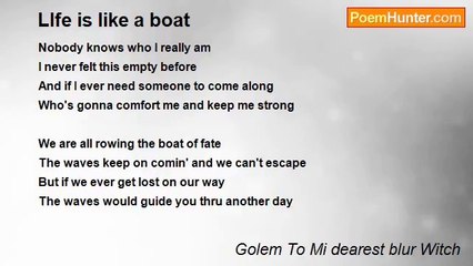 Golem To Mi dearest blur Witch - LIfe is like a boat