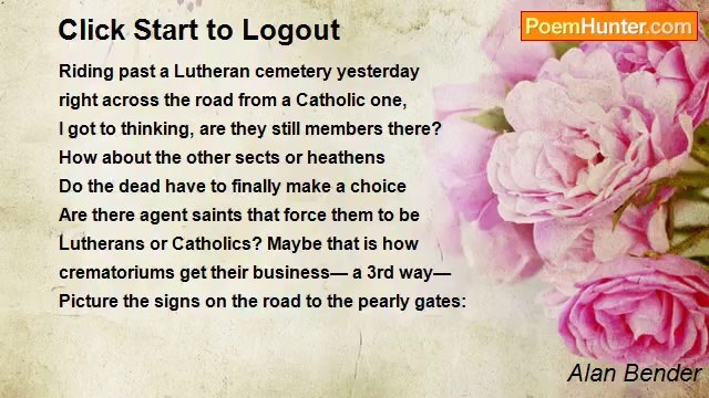 Alan Bender - Click Start to Logout