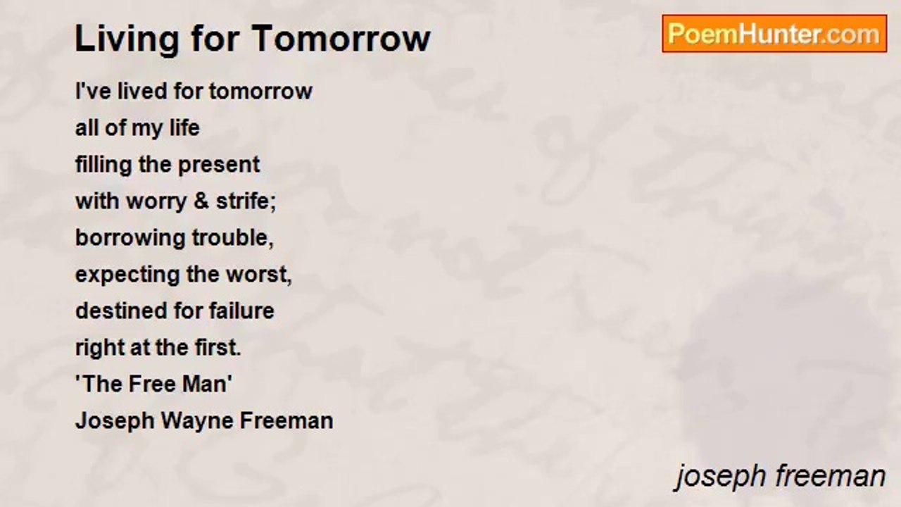 joseph freeman - Living for Tomorrow