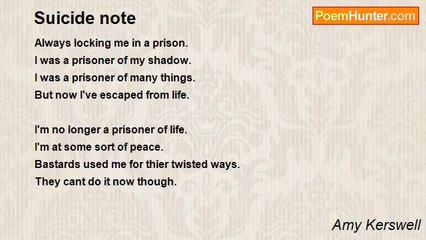 Amy Kerswell - Suicide note