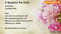 Noemi Lee - A Question For Faith