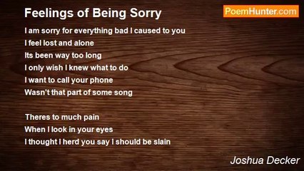 Joshua Decker - Feelings of Being Sorry