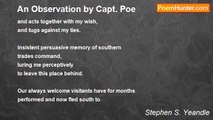 Stephen S. Yeandle - An Observation by Capt. Poe
