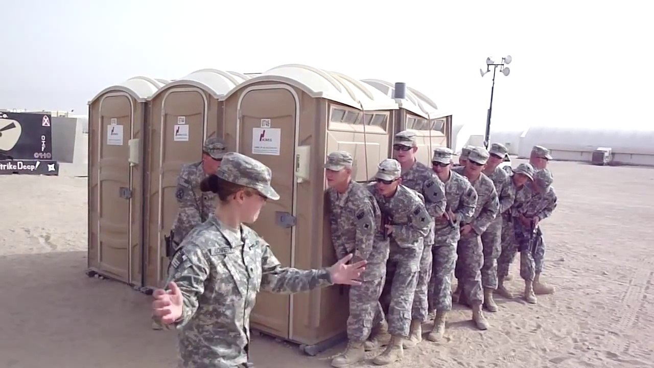 How many soldiers in a single porta potty?!