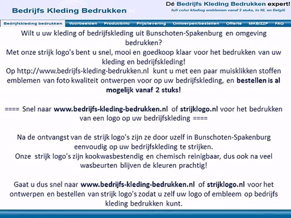 Kleding bedrijfskleding bedrukken Bunschoten-Spakenburg