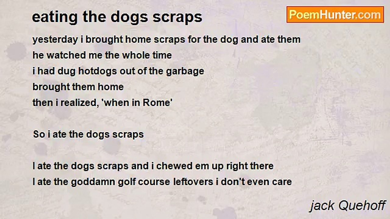 jack Quehoff - eating the dogs scraps