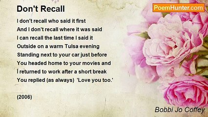 Bobbi Jo Coffey - Don't Recall