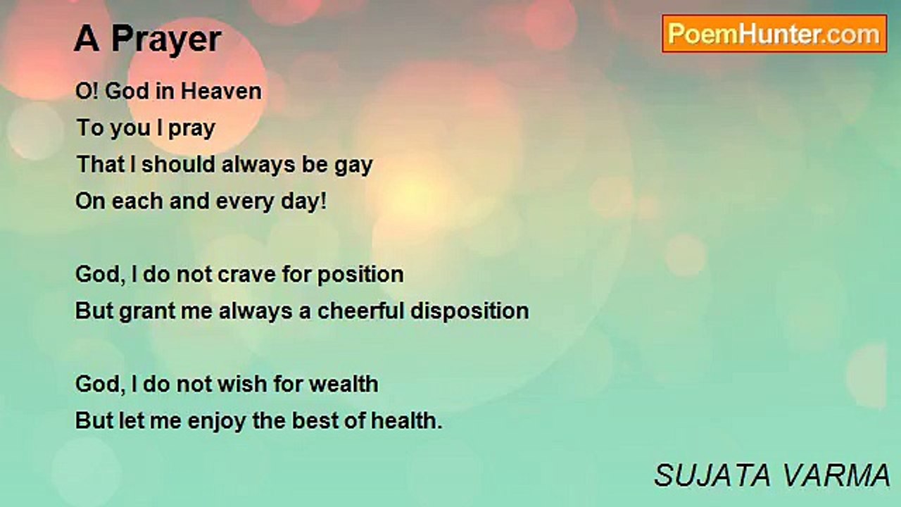 SUJATA VARMA - A Prayer
