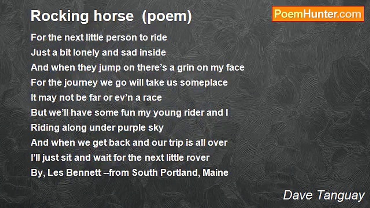 Dave Tanguay - Rocking horse  (poem)