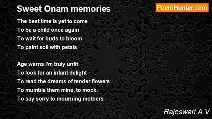 Rajeswari A V - Sweet Onam memories