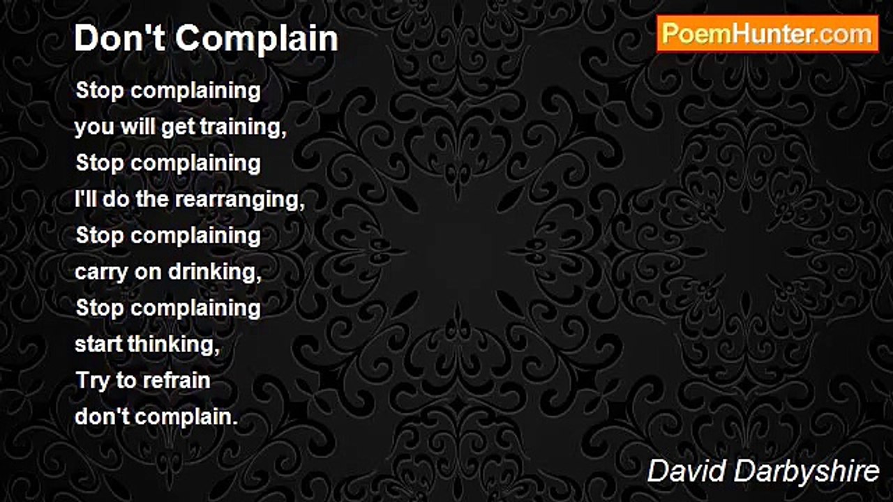David Darbyshire - Don't Complain