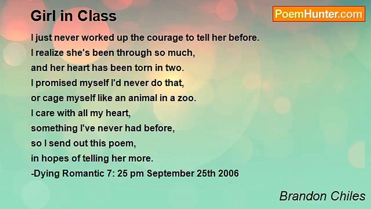 Brandon Chiles - Girl in Class