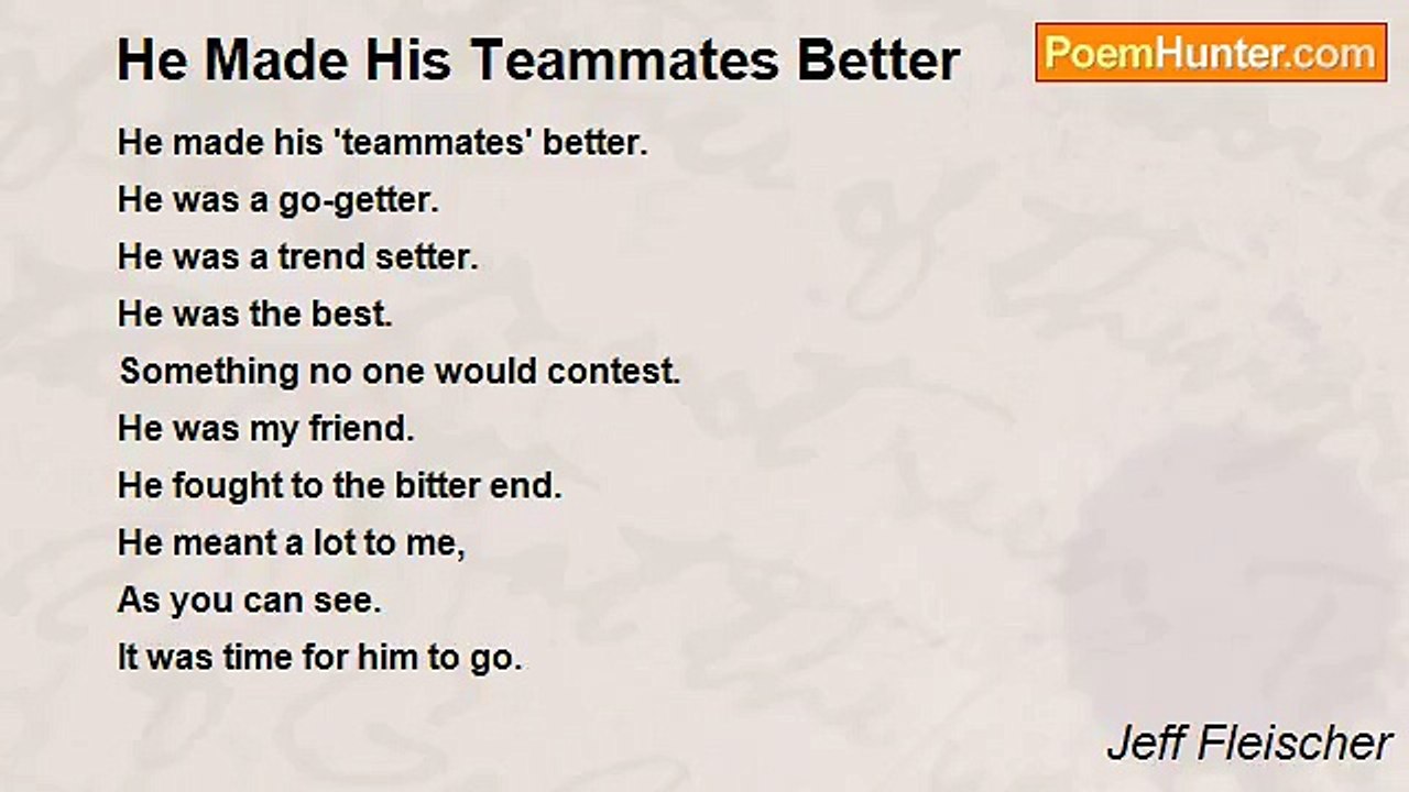 Jeff Fleischer - He Made His Teammates Better