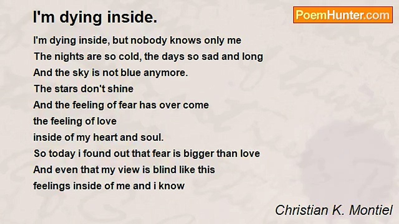 Christian K. Montiel - I'm dying inside.