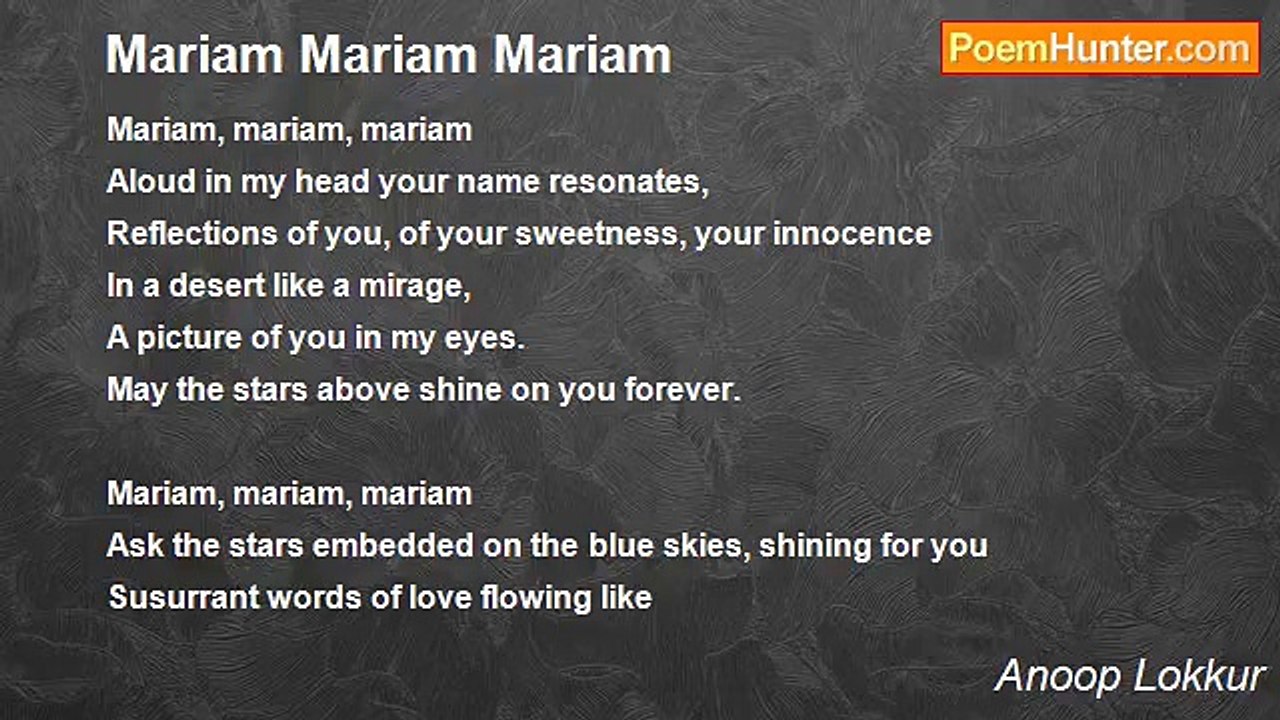Anoop Lokkur - Mariam Mariam Mariam