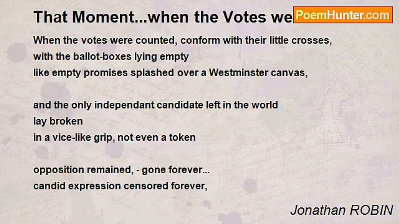 Jonathan ROBIN - That Moment...when the Votes w...