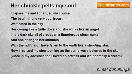 nimal dunuhinga - Her chuckle pelts my soul